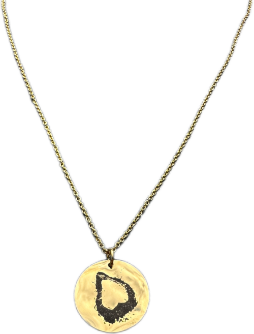 Double Sided Pendant Solo Foot Print and Kiss